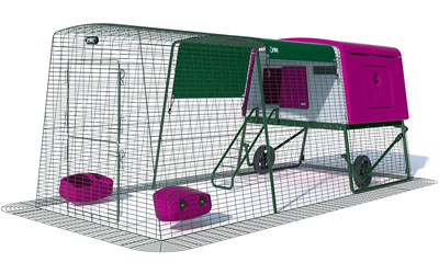 Omlet Nouveau poulailler Eglu Cube avec enclos de 3 m et Roues